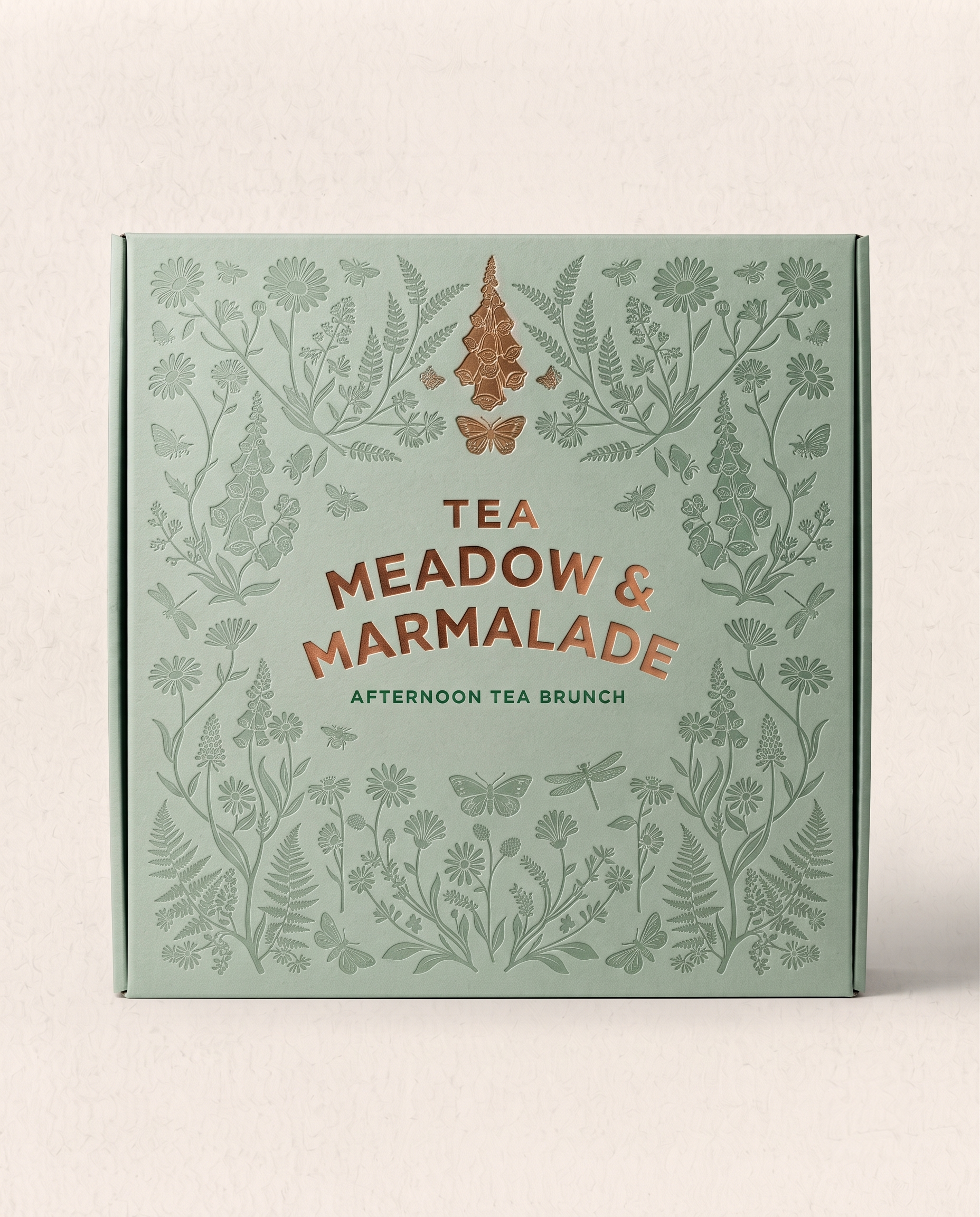 Food brand identity e packaging design coordinato per Tea Meadow & Marmalade - box