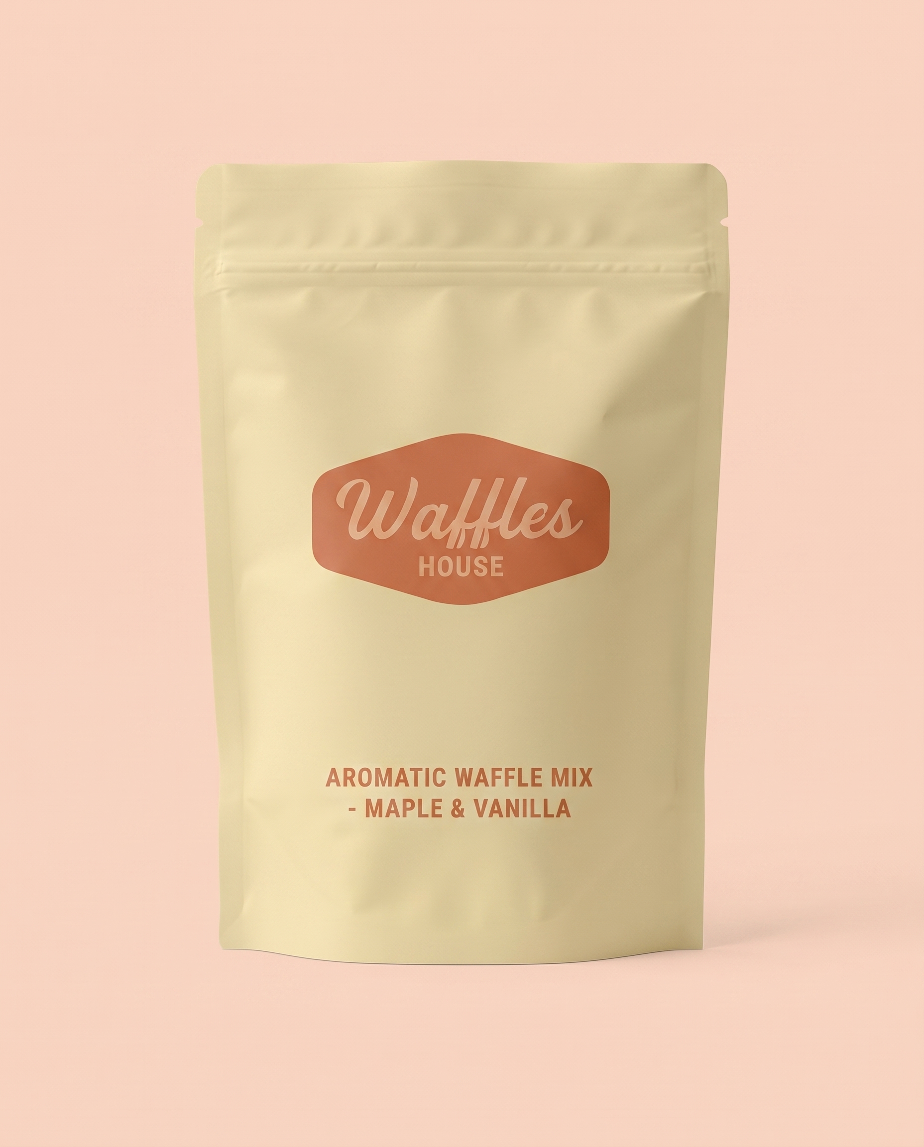Food brand identity e packaging design coordinato per la pasticceria artigianale Waffles House - sacchetto